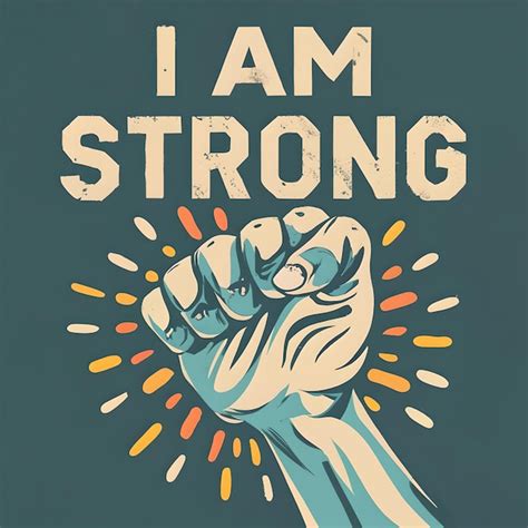Premium Ai Image I Am Strong Vector Illustration Typography Poster