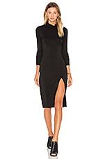 Bobi Jersey Long Sleeve Turtleneck Mini Dress In Black Revolve