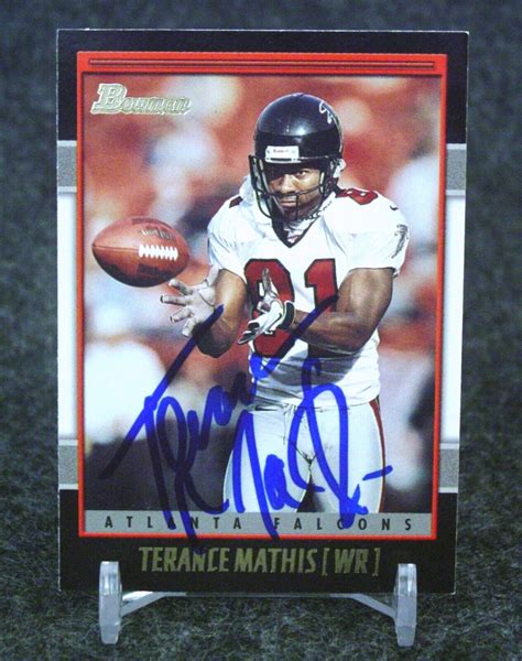 TERANCE MATHIS Signed Autographed 2001 Bowman 127 Atlanta Falcons W