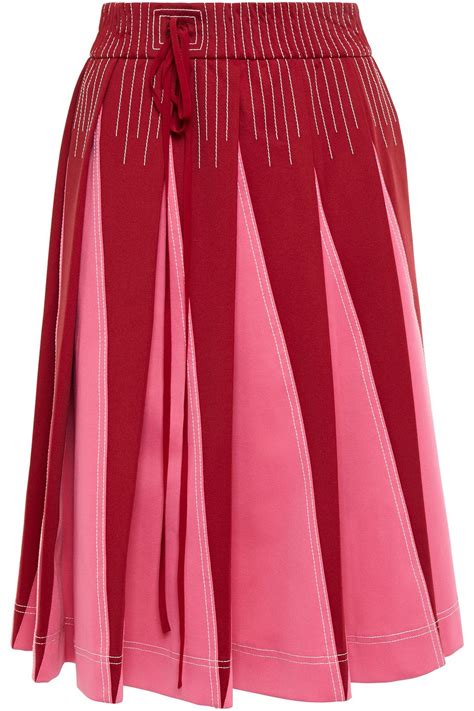 Valentino Garavani Pleated Two Tone Ponte Skirt The Outnet