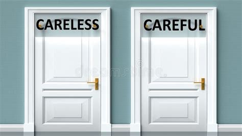 Opposite Words For Careless And Careful Stock Vector Illustration Of