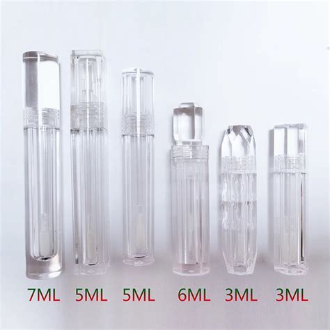 6ml 5ml 4ml 3ml Transparent Square Round Clear Lip Gloss Tube Empty