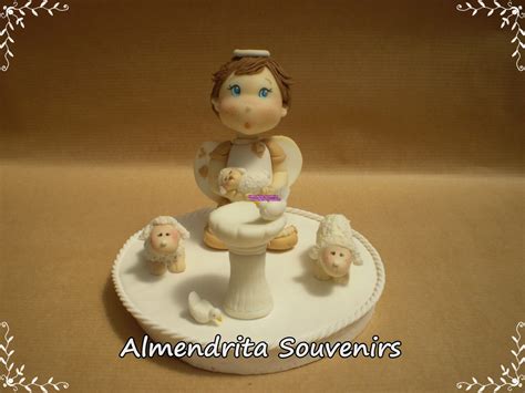 ALMENDRITA SOUVENIRS Bautismo Comunión adorno de torta Angelito