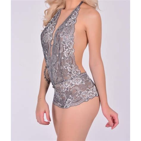 Body De Renda Decote Sensual Lingerie Cavado Atacado Calesson Costa Nua