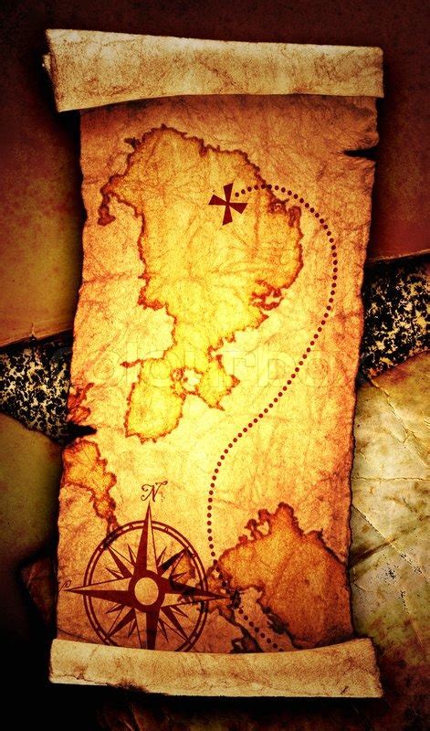 Old Treasure Map On A Vintage Background Stock Photo Colourbox