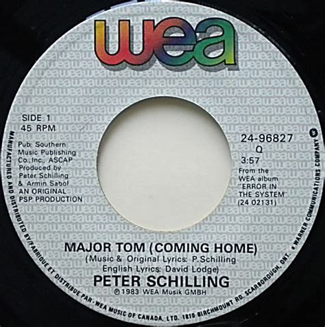 Peter Schilling Major Tom Coming Home 1983 Vinyl Discogs