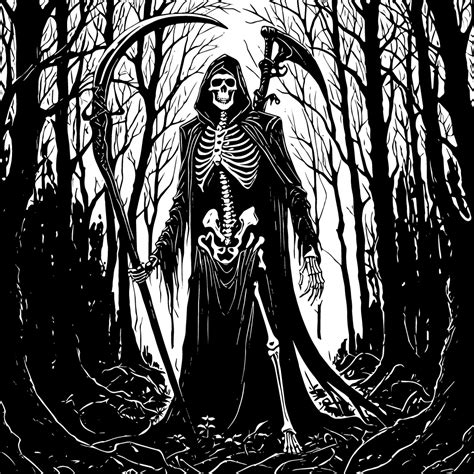 Scary Grim Reaper Death Vector Svgpng High Res Image For Laser Cutting