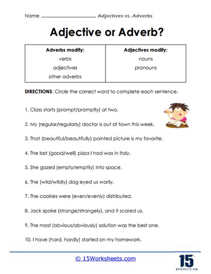 Adjectives Vs Adverbs Worksheets 15 Worksheets Worksheets Library