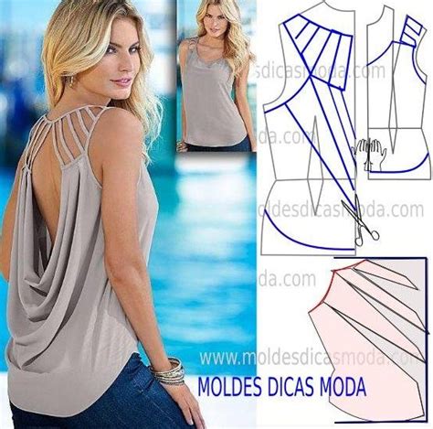 Molde De Blusa 49 Moldes Dicas Moda Costura Fashion Padrões De