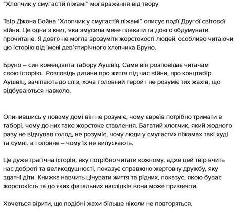 твір роздум хлопчик у смугастій пижамі Школьные Знания