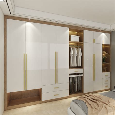 Modern Bedroom Plywood Wardrobe Furniture Set Designs White Sliding