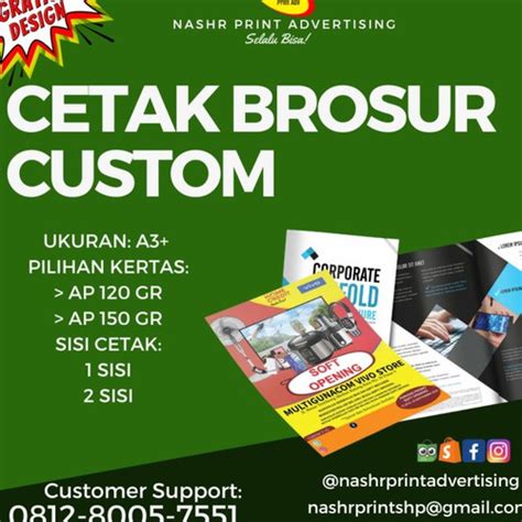 Jual Cetak Brosur Custom Brosur Custom Ukuran A A A Ap Gr