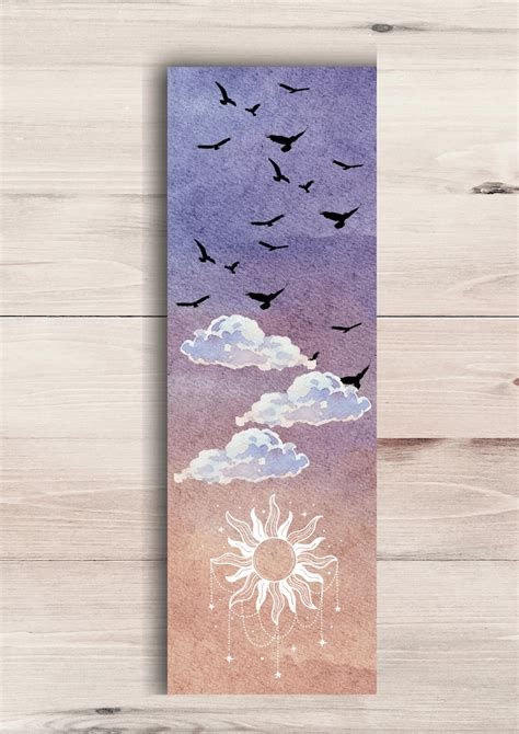 Set Of 4 Printable Bookmarks Sunrise To Sunset Landscapes Digital