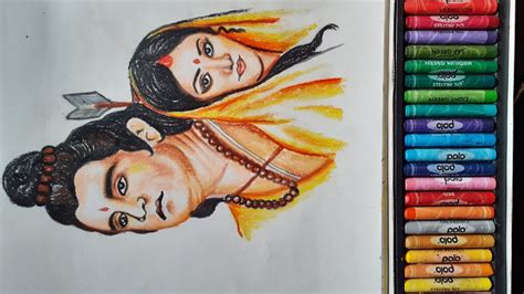 Ram Sita Drawing With Oil Pastel Ram Navami Special Drawing Video