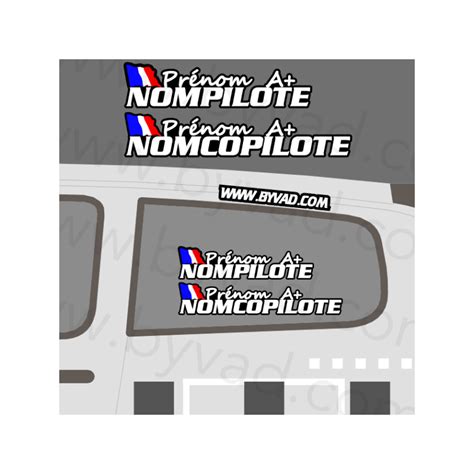 Kit Nominatif Rallye Nom Pilote Et Copilote