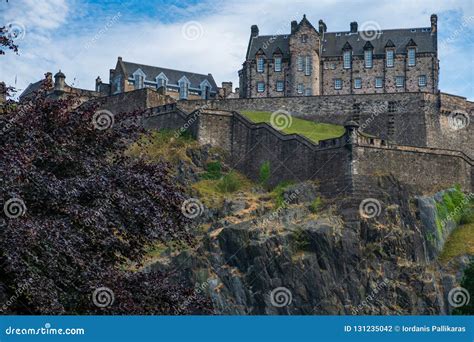 Edinburgh Castle Viewed from Princes Street Gardens Stock Photo - Image ...