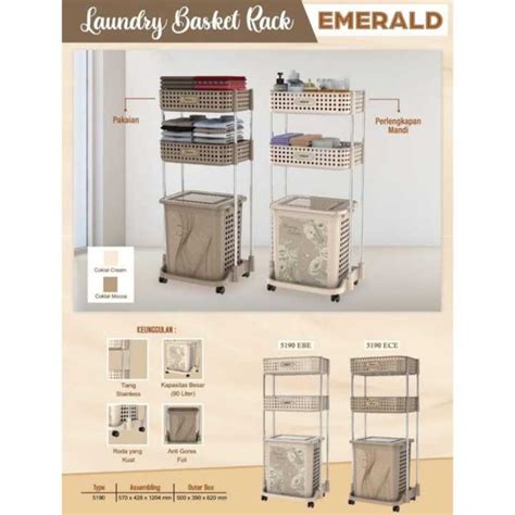 Besar Laundry Basket Naiba Keranjang Baju Rak Kamar Mandi Roda