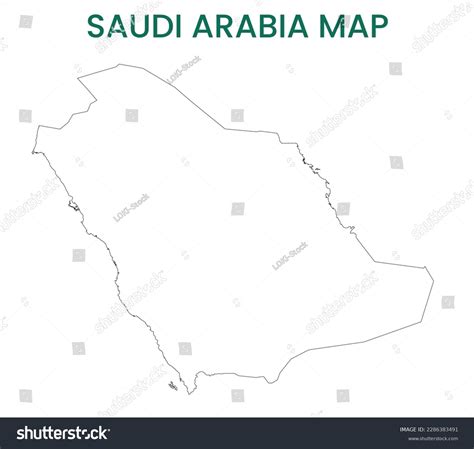 High Detailed Map Of Saudi Arabia Outline Map Royalty Free Stock Vector 2286383491