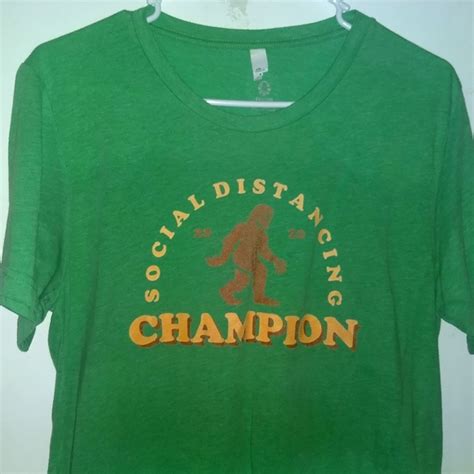 Shirts Bigfoot Social Distancing Champion Tshirt Yeti Sasquatch Funny