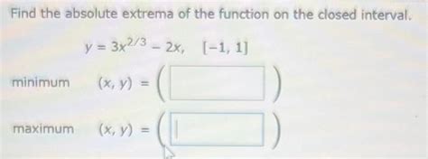 Solved Find The Absolute Extrema Of The Function On The