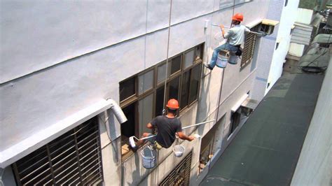 大樓外牆滲漏水防水漆0915 356 712繩索高空作業蜘蛛人免搭鷹架施工工程台北 Youtube