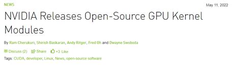 重磅！英伟达宣布开源 Linux Gpu 内核驱动 Segmentfault 行业快讯 Segmentfault 思否