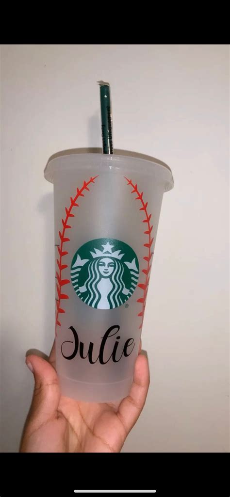 Softball Baseball Starbucks Cup Etsy