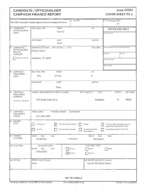 Fillable Online Fillable Online Form C OH Candidate Officeholder