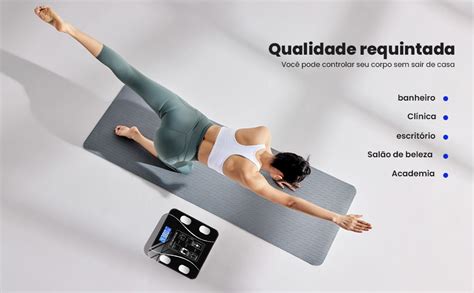 Balança Online De Peso - Balança Digital Corporal de Bioimpedância com APP – Mede Peso, Gordura ...