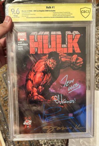 Red Hulk Issue 1 Signed Jeph Loeb Ed Mcguinness Dexter Vines And Jason Keith Ebay