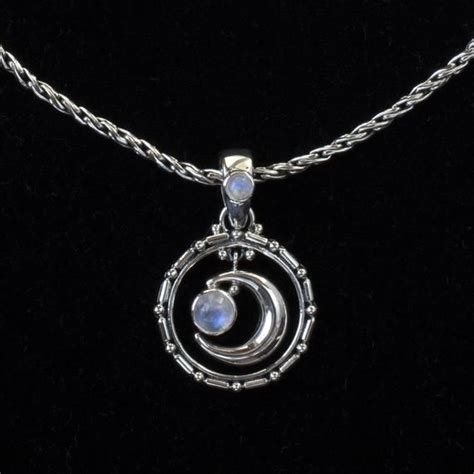 Rainbow Moonstone Crescent Moon Necklace Inspired By The Greek Goddess