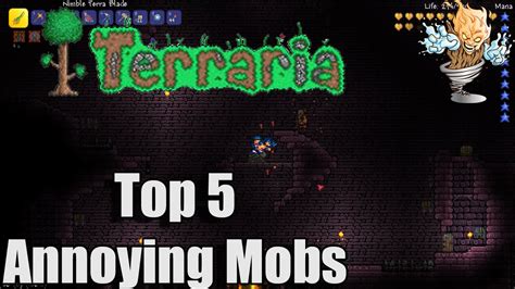 Terraria Top 5 Annoying Mobs Terraria Countdown Youtube