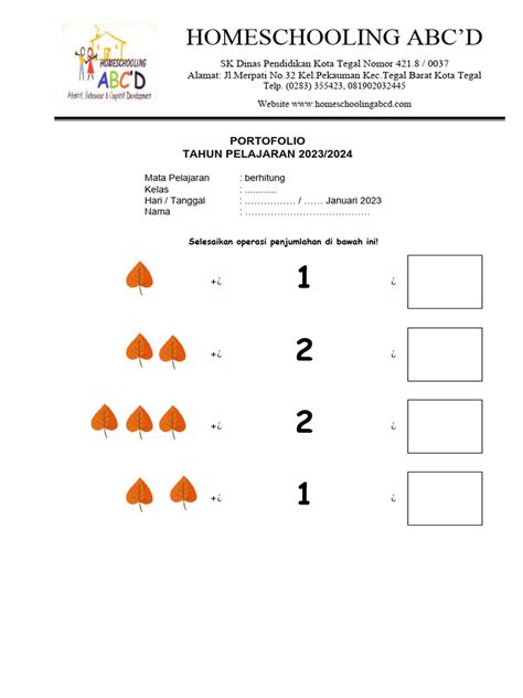 penjumlahan gambar  angka