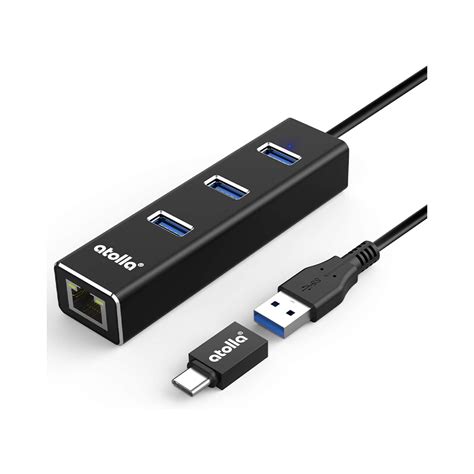 Atolla 3 Port Usb 3 0 Hub Gigabit Ethernet Adapter