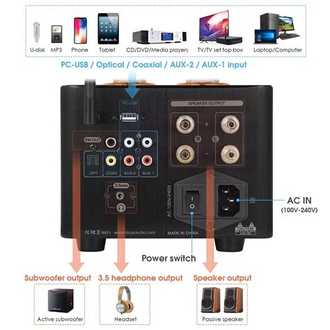 Nobsound B100 Bluetooth 5 0 Tube Amplifier USB DAC COAX OPT Integrated