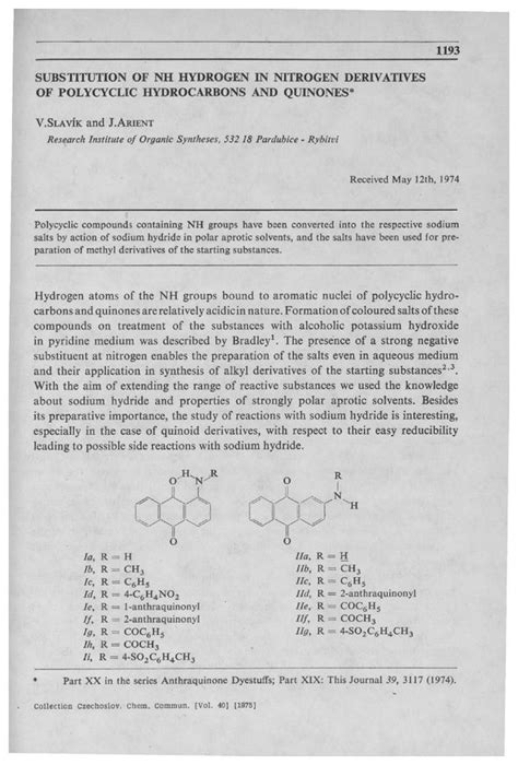 CCCC 1975 Volume 40 Issue 4 Abstracts Pp 1193 1198 Collection Of