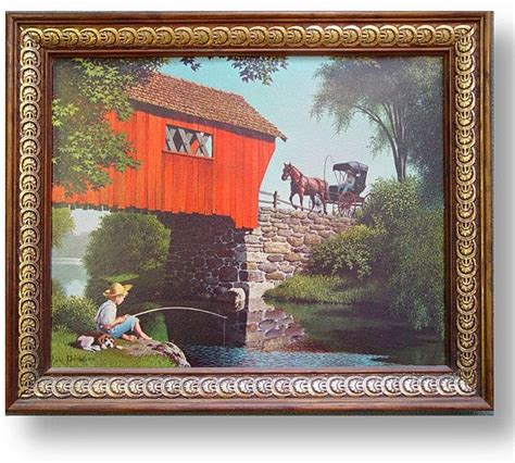 Beautiful Vintage Paul Detlefsen Covered Bridge 205 16 Etsy