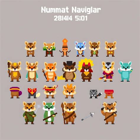 Premium Photo 16 Diverse Numbat Navigator In 4 Bit Pixel Art Grid