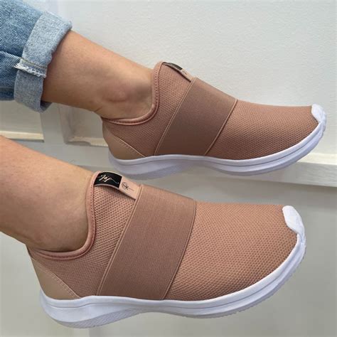 T Nis Para Academia Feminino Slip On Meia Calce F Cil Caminhada