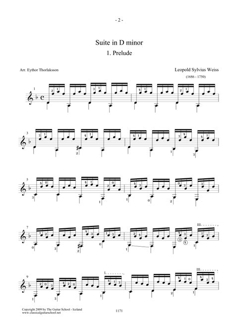 Silvius Leopold Weiss Suite In D Minor The Guitar School