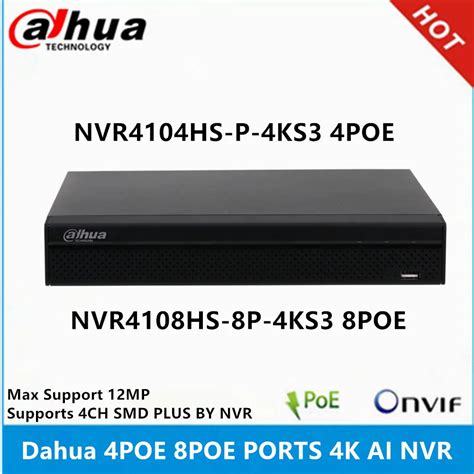 Dahua Grabador De V Deo En Red 4K AI NVR4104HS P 4KS3 4 Canales 4