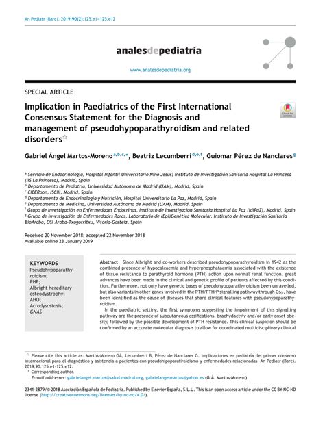 Pdf Implication In Paediatrics Of The First International Consensus