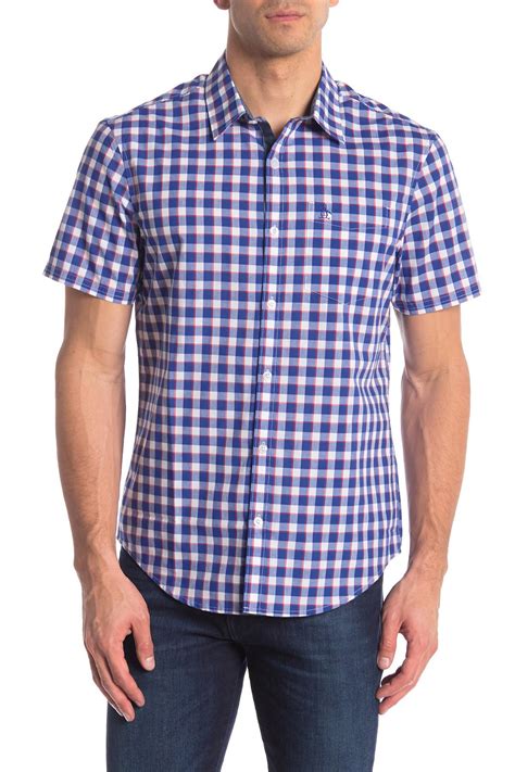 Lyst Original Penguin Short Sleeve Regular Fit Checkered Shirt In