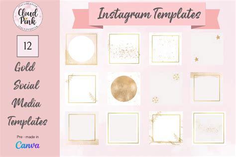 Gold Social Media Templates Graphic By It S Cloud Pink Creative Fabrica