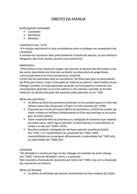 Direito Da Familia Resumos Direito Da Familia As Rela Aoes