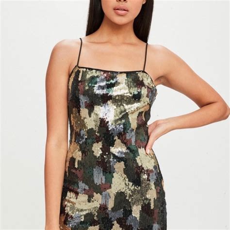 Missguided Dresses Carli Bybel X Missguided Camo Sequence Dress