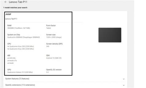 Lenovo Tab P11 Spotted In Google Play Console Listing GSMArena News