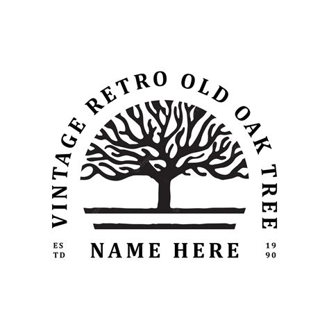 Premium Vector Vintage Retro Nature Oak Tree Garden Logo Design Vector