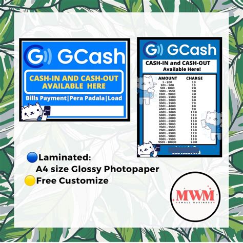 Gcash With Rates In Laminated Signagesa4 Size Photopaper Lazada Ph