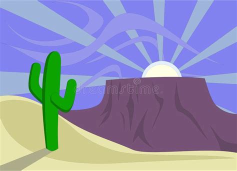 Desert Sunset Landscape Background Stock Vector - Image: 8876991